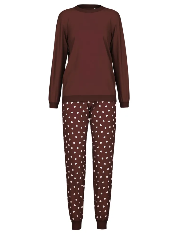 47456 English Red Lovely Nights Cotton Pajamas Set