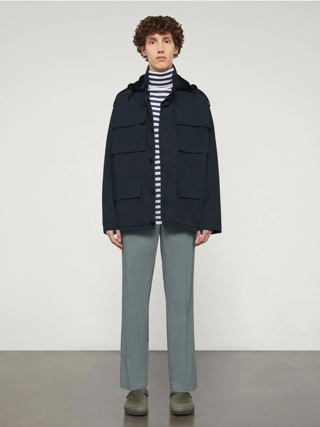 Aspesi Cotton Canvas Field Jacket Navy