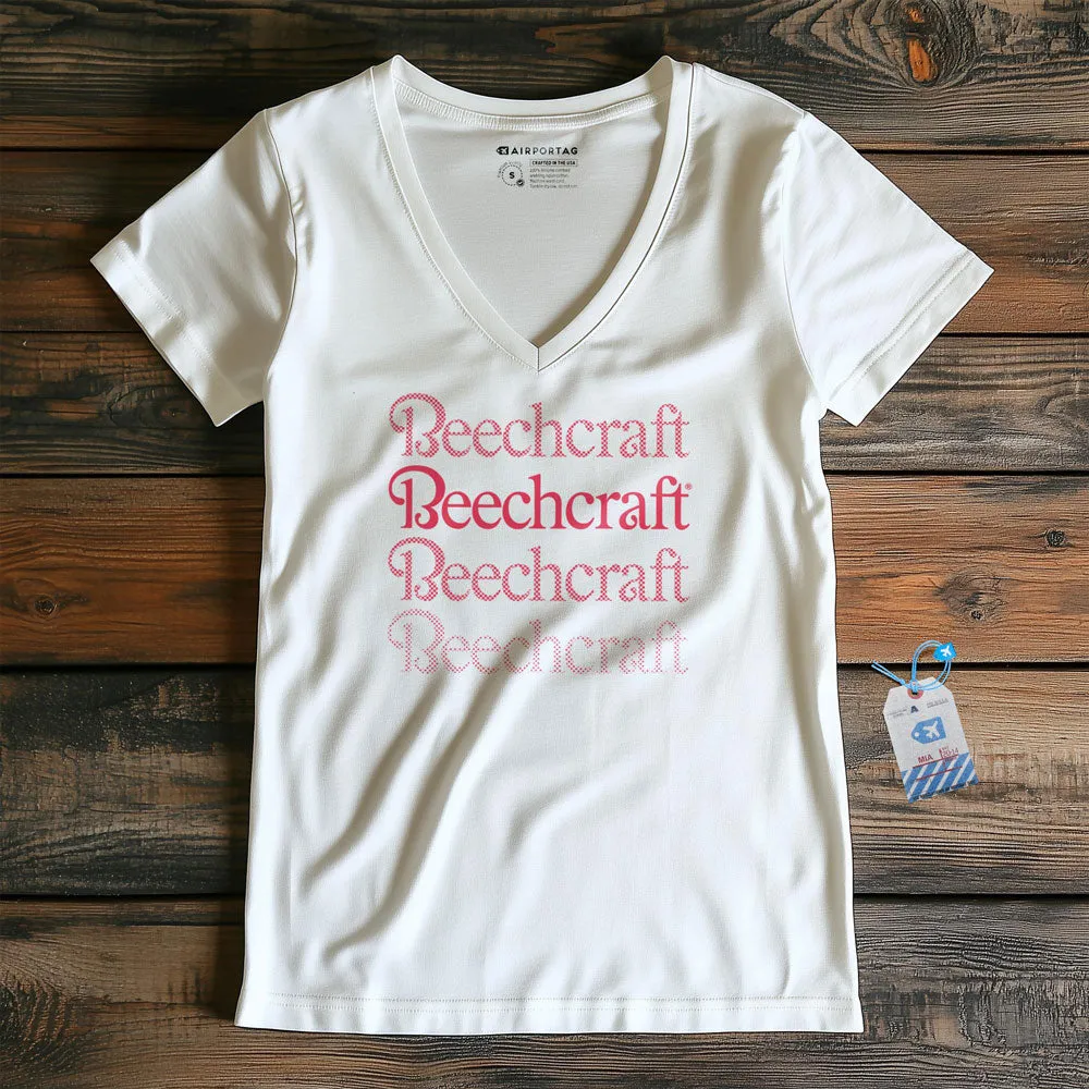 Beechcraft Logo Fade - Women's V-Neck T-Shirt