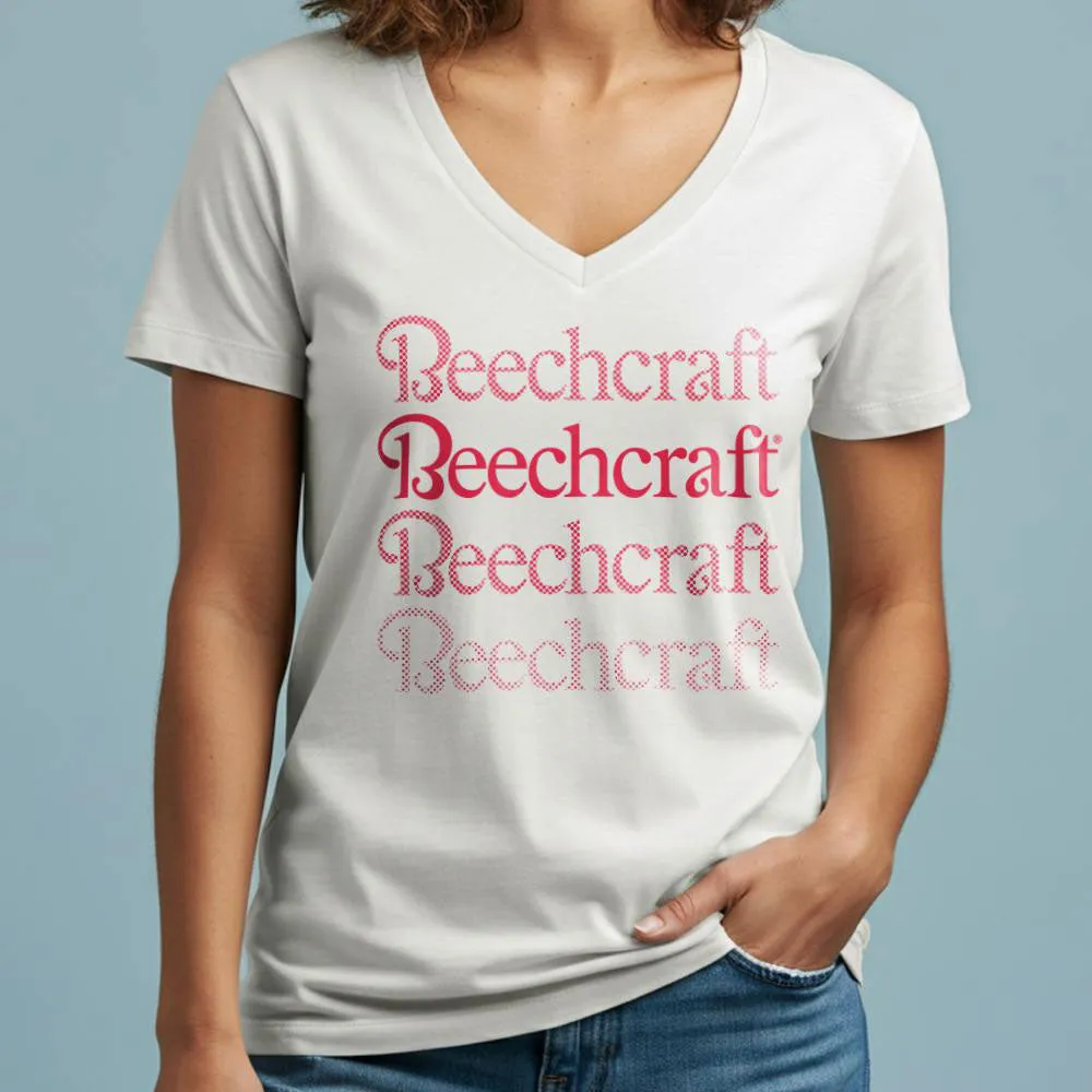 Beechcraft Logo Fade - Women's V-Neck T-Shirt