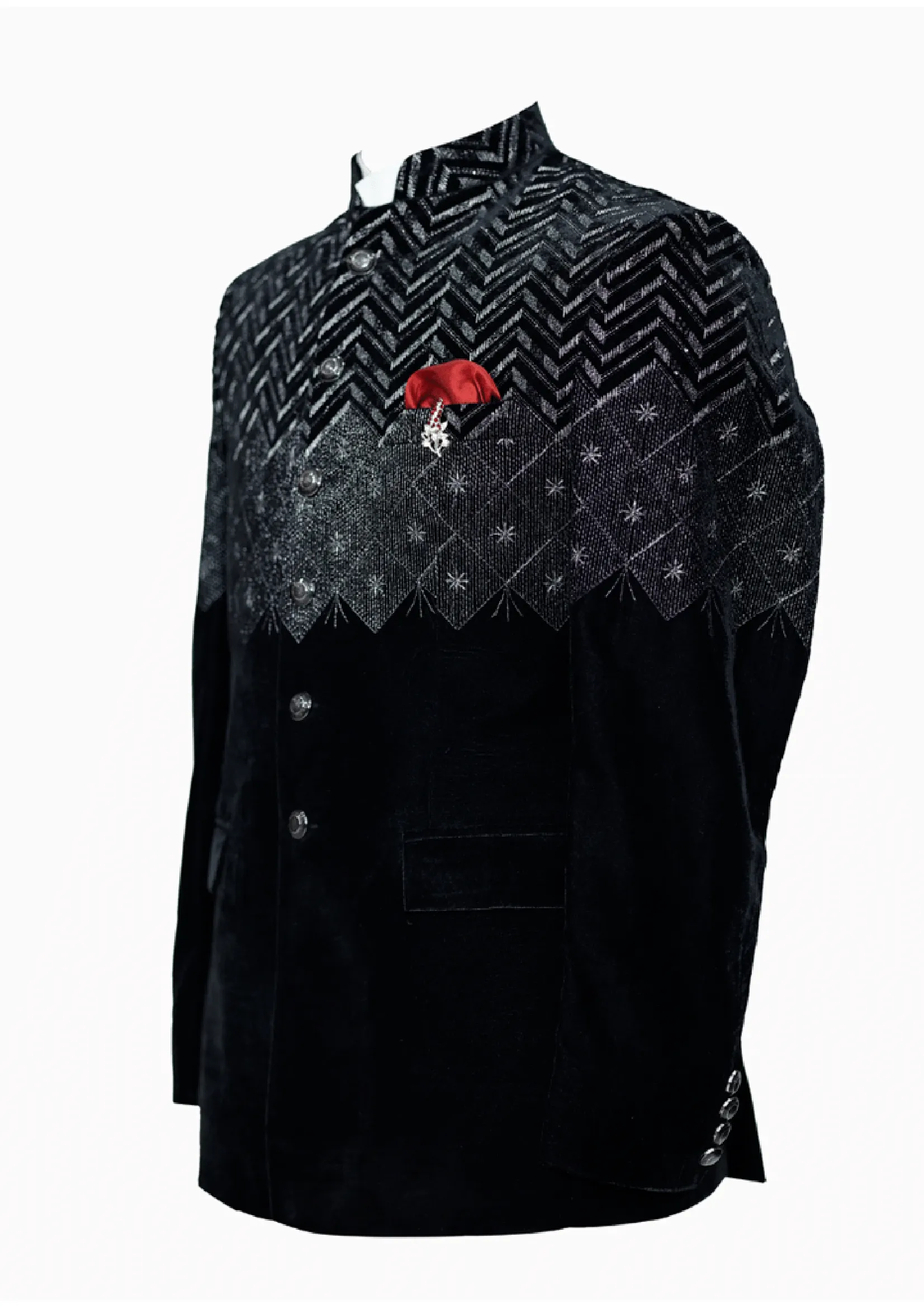 Black Men's Sherwani - Exquisite and Regal Attire for Special Occasions