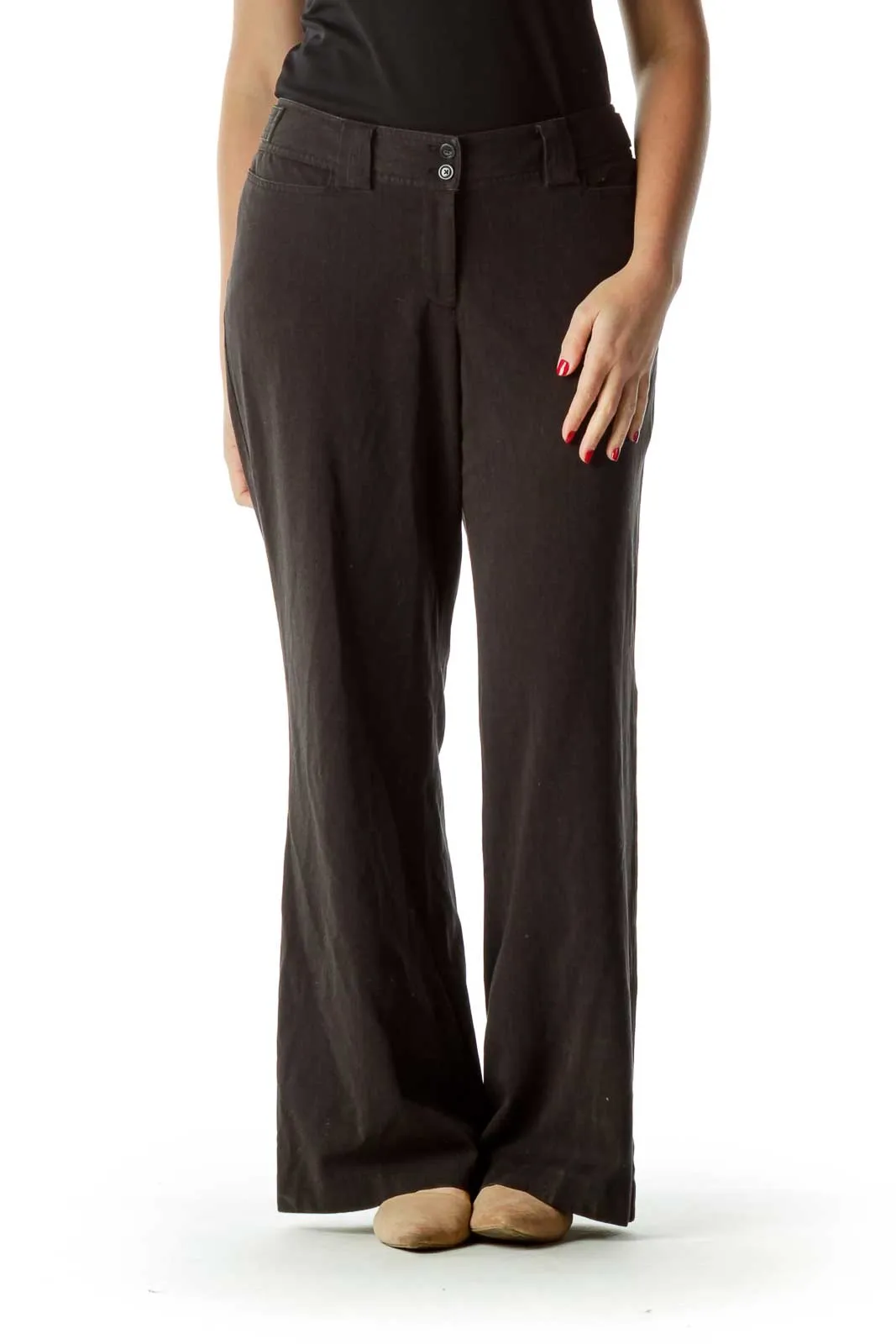 Black Straight Leg Soft Pants