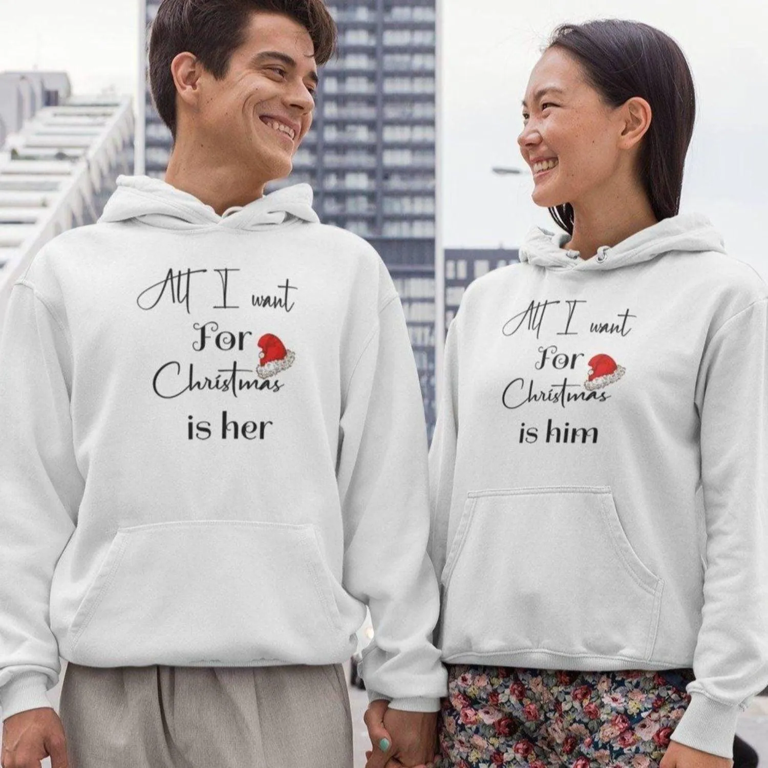 Christmas Matching Set: All I Want for Christmas is Him/Her - Perfect Festive Outfits