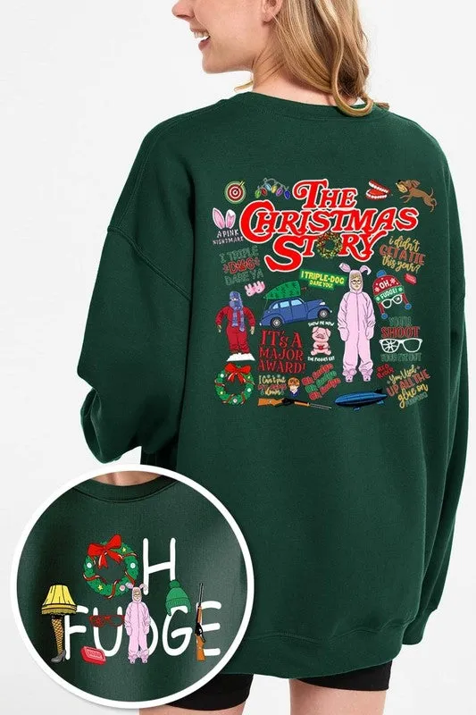 Christmas Movie Story Graphic Fleece Sweatshirts