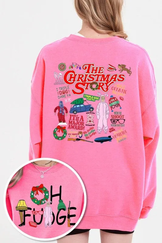 Christmas Movie Story Graphic Fleece Sweatshirts