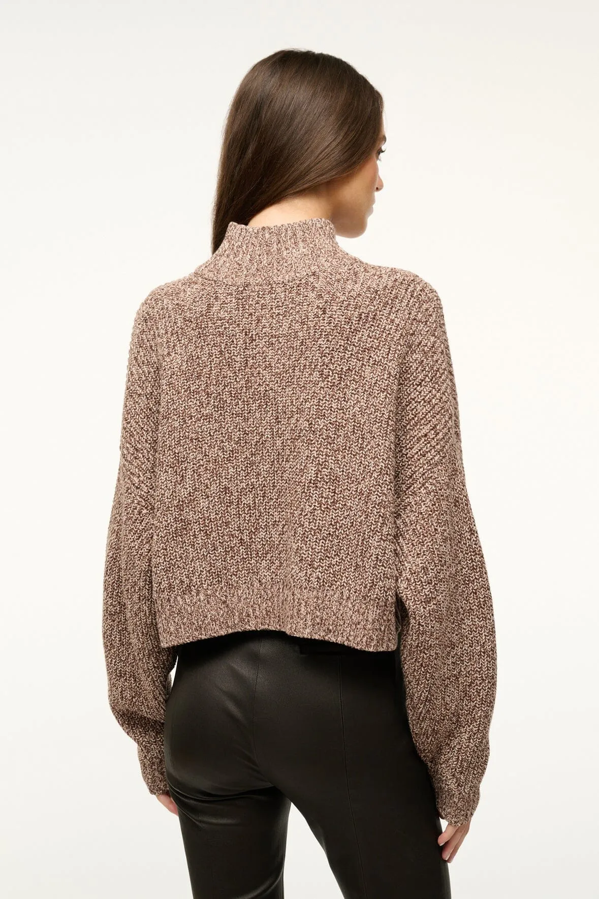 CROPPED HAMPTON SWEATER | MOCHA MELANGE