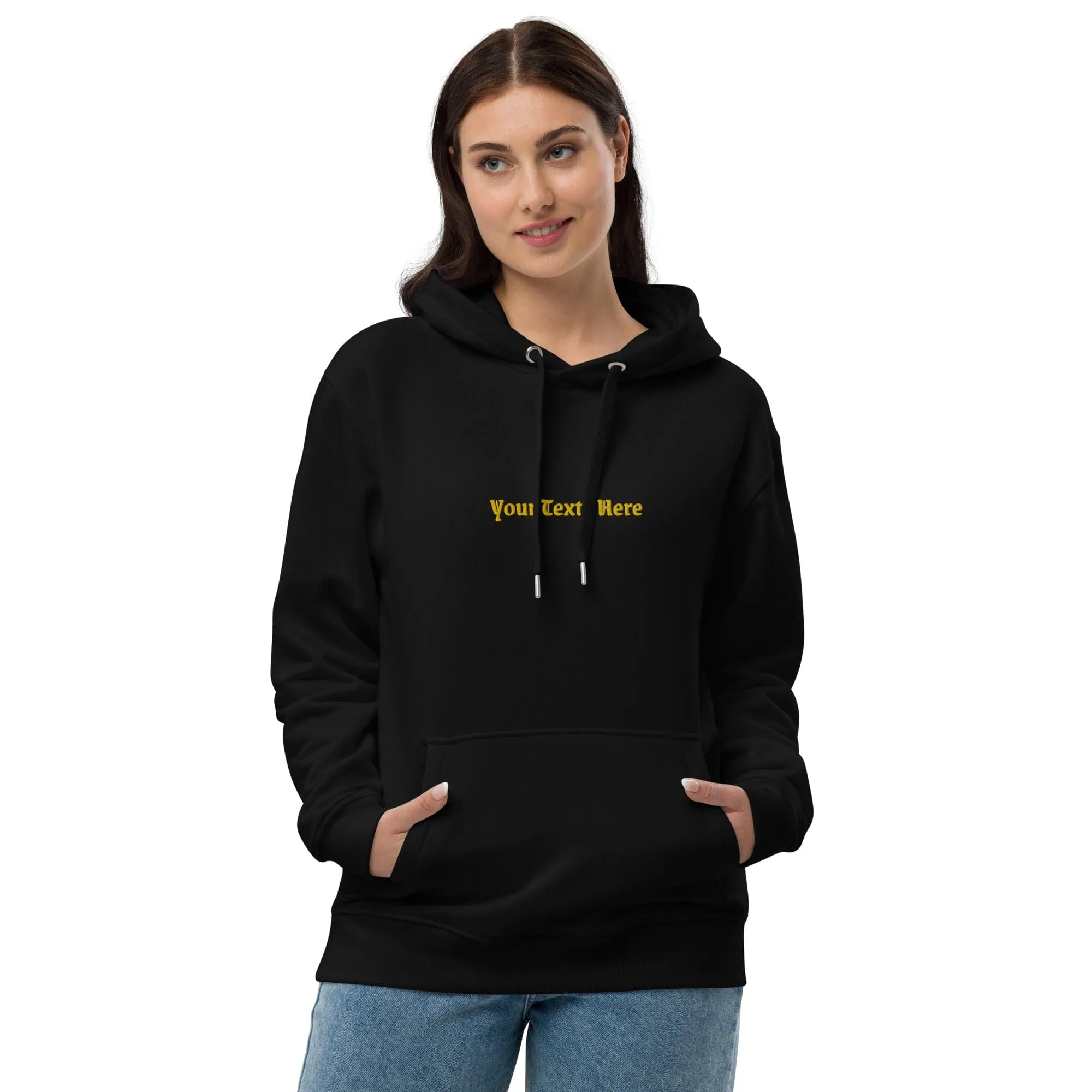 Customizable Premium Eco Pocket Hoodies - Custom Printing - Personalized Text - Your Text on a Pocket Hoodie