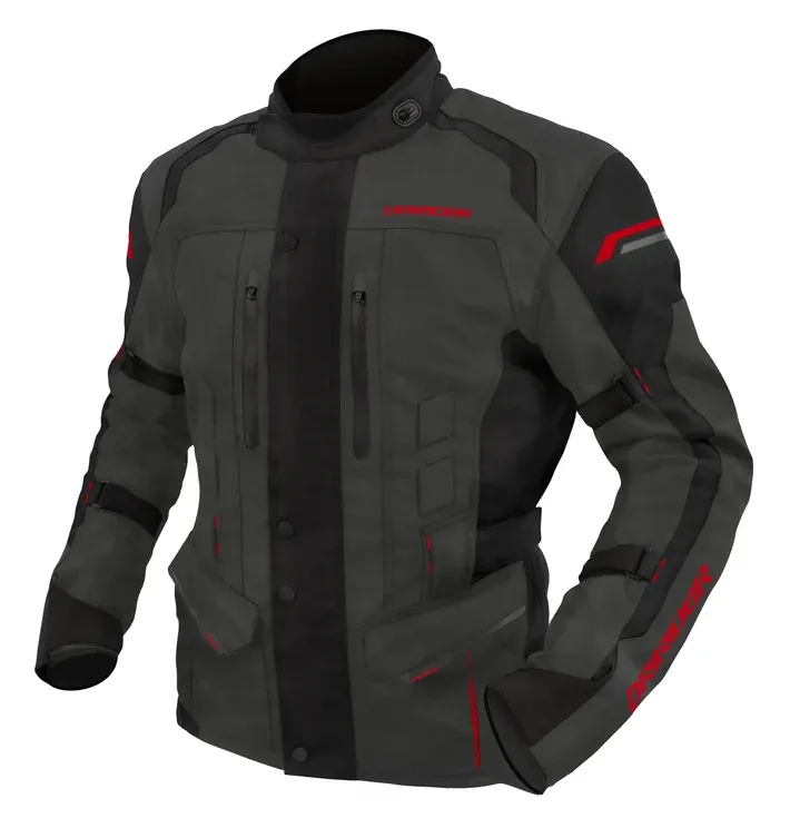 DRIRIDER COMPASS 4 GREY/BLACK/RED TEXTILE JACKET