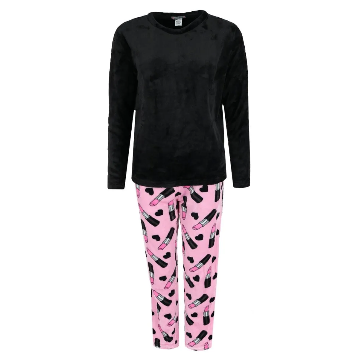 em & alfie Women's Makeup Print Plush Pajama Set