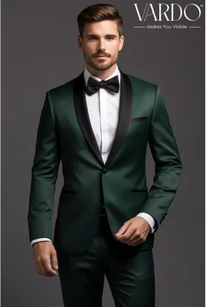 Forest Green Tuxedo Suit for Men - Premium Quality, Classic Elegance - Tailored Suit - The Rising Sun store, Vardo