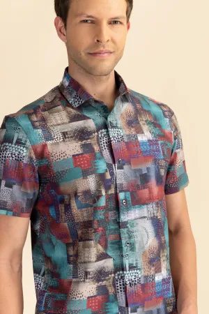 Half Sleeves Multi Print Shirt EOSS