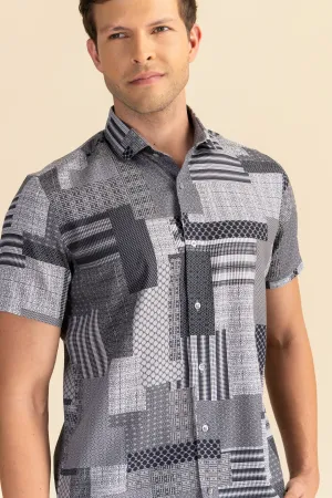 Half Sleeves Pattern Print Shirt EOSS