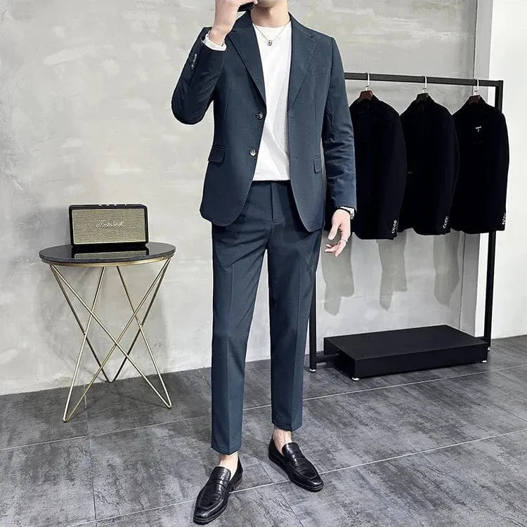 (Jacket & Pants) Men's Spring Summer Casual Suit: Business, Wedding, Prom, Party, Office Tuxedo