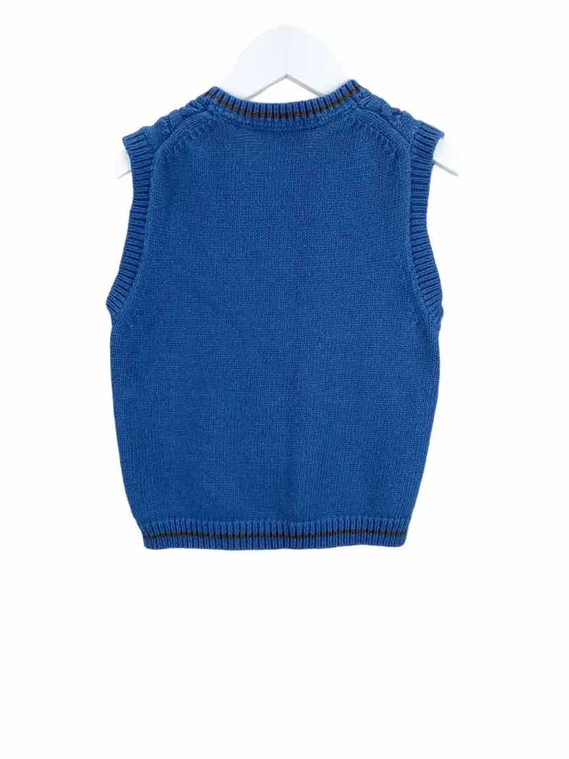 Janie and Jack Boys' Cable Sweater Vest Blue Size 4