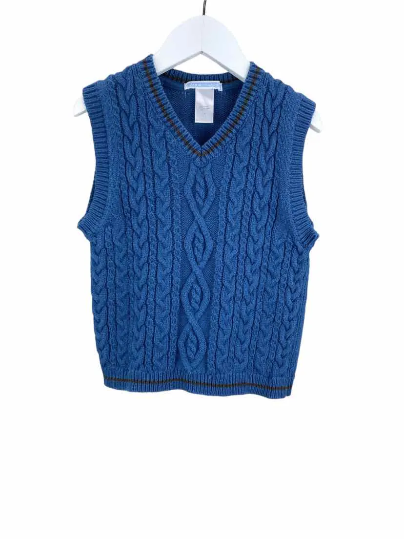 Janie and Jack Boys' Cable Sweater Vest Blue Size 4