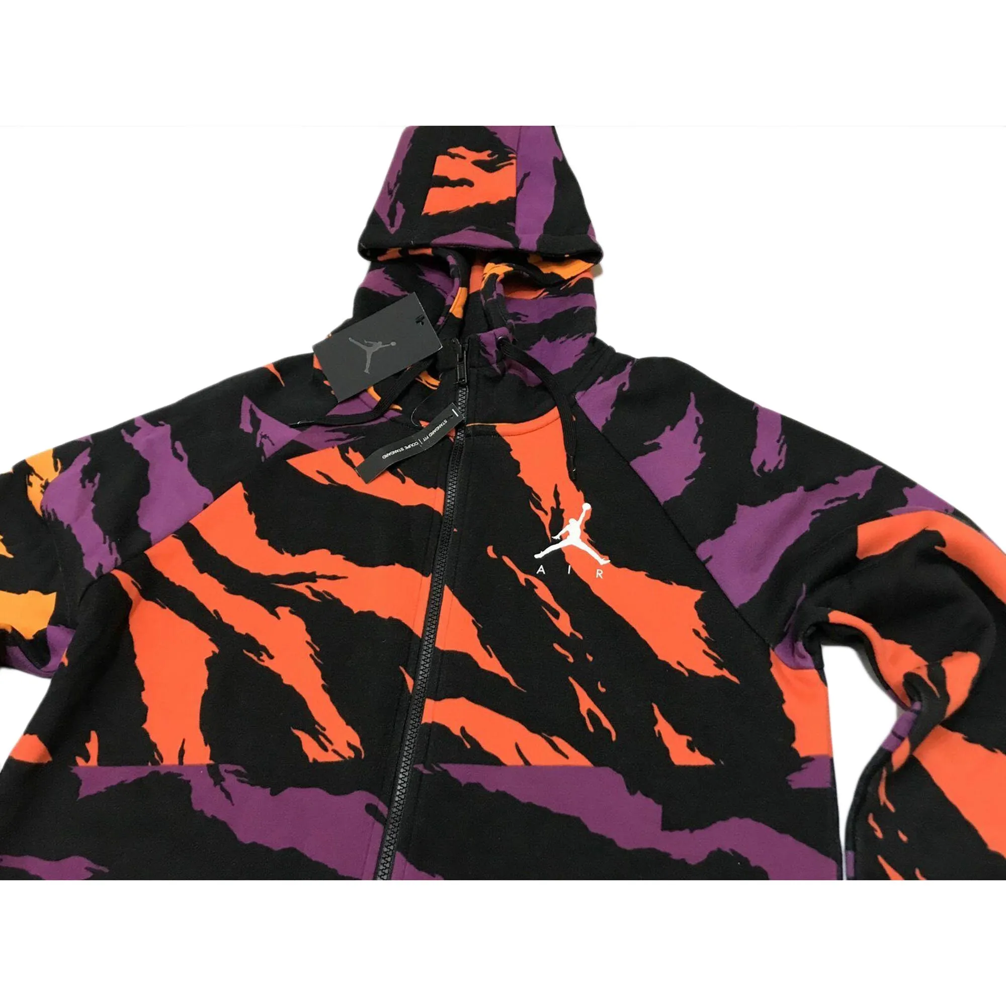 Jordan Men's Camoflage Zipper Hoodie Purple-Red-Black