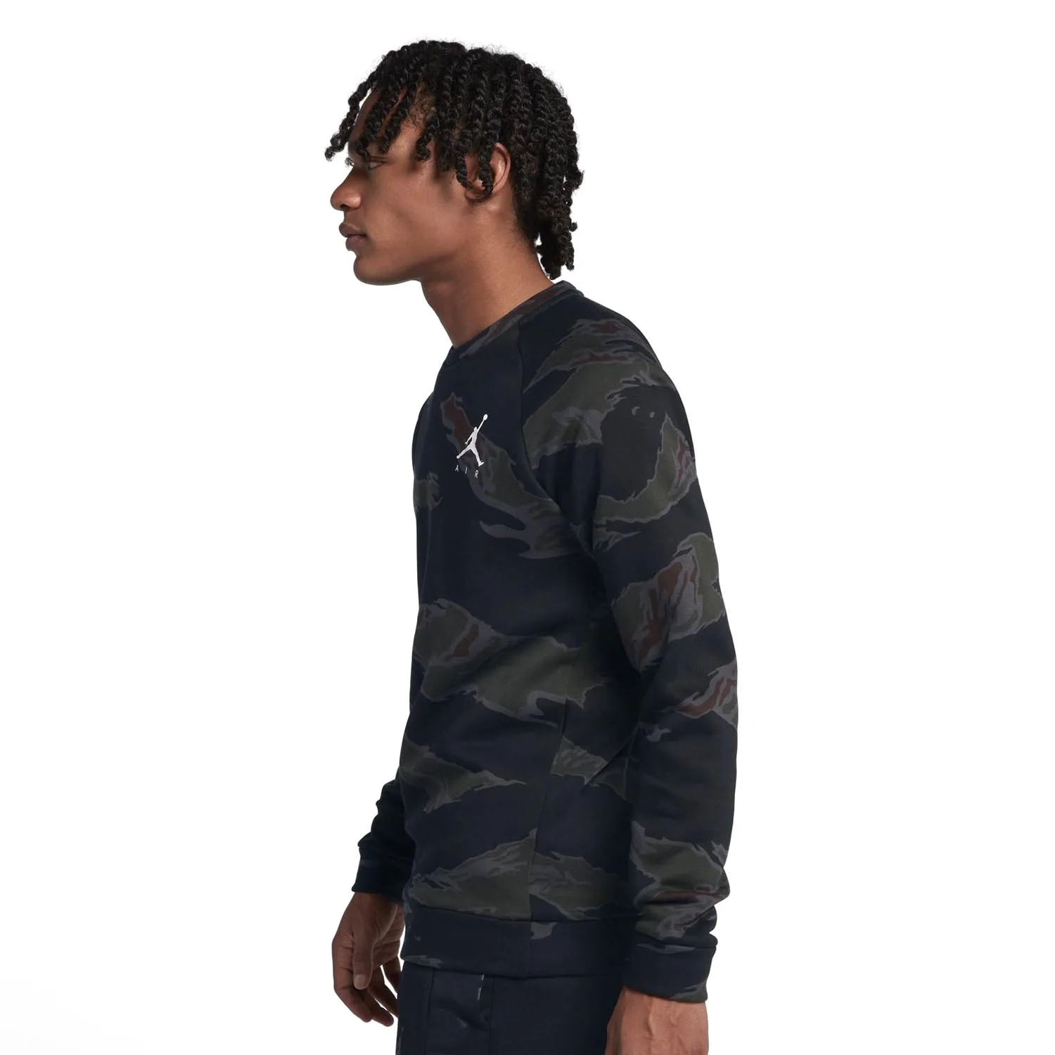 Jordan Men's Jumpman Fleece Camo Crew Sweatshirt Black