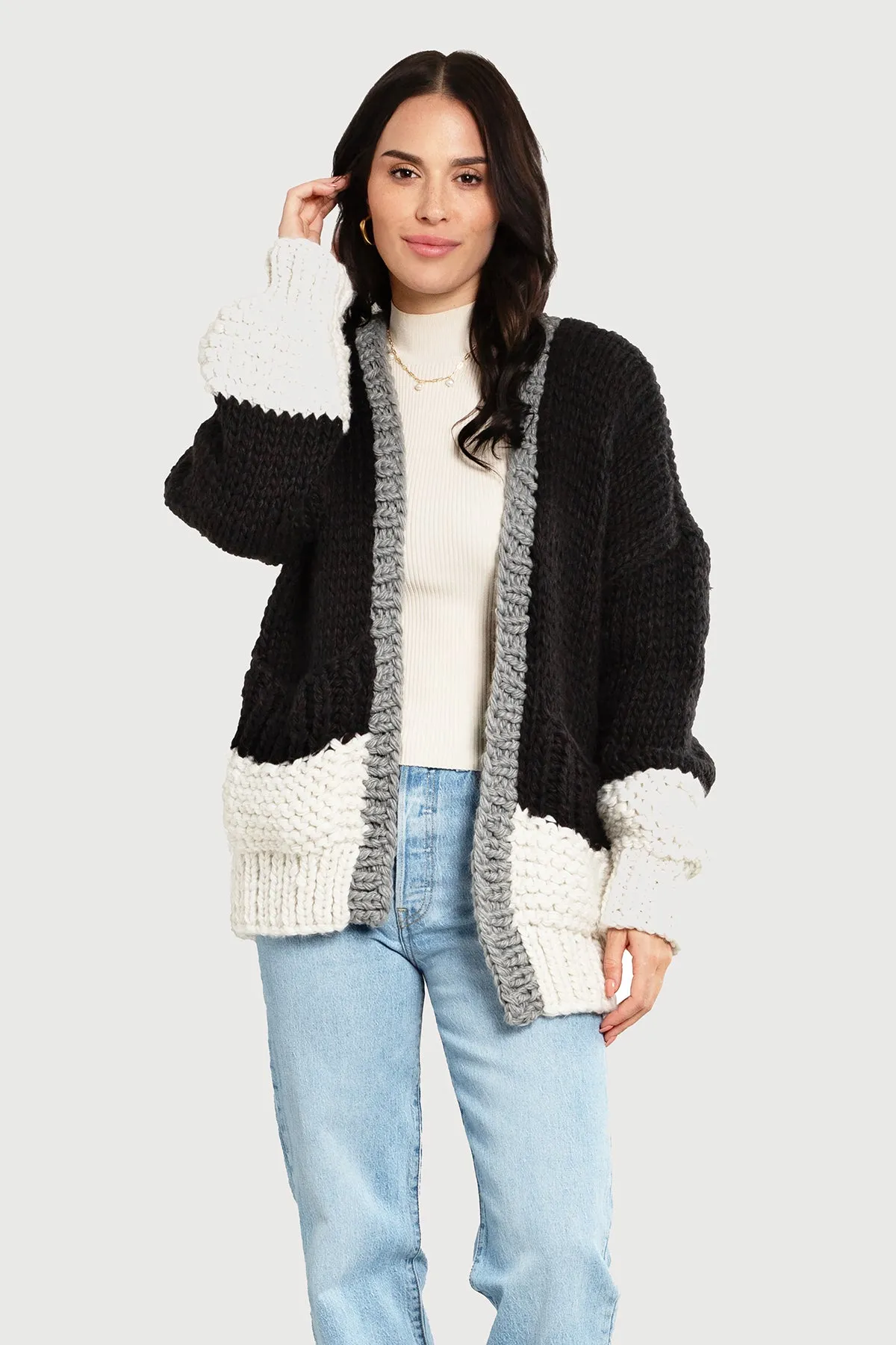 Knit Oversized Sweater Two Tone