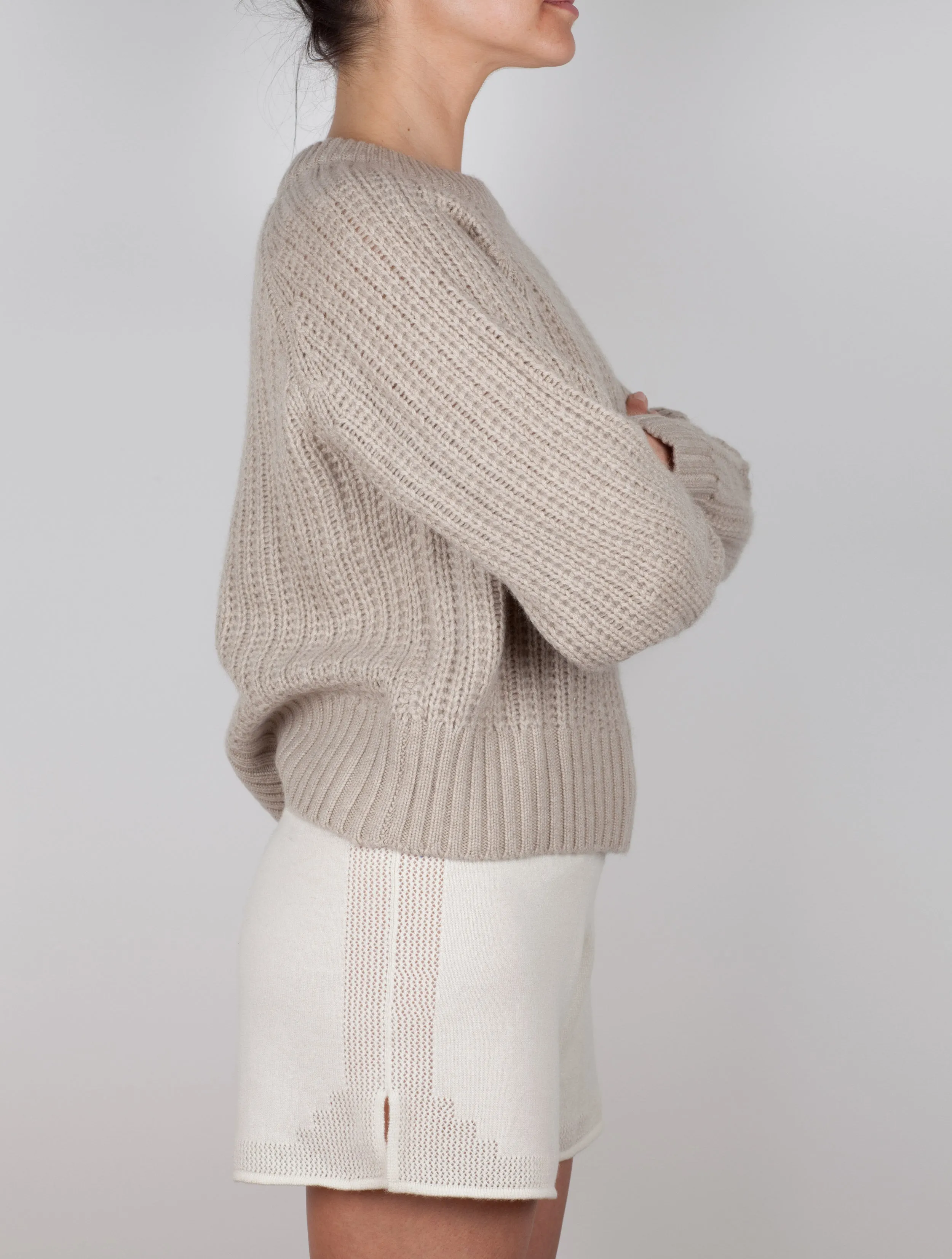 Lightweight Open Stitch Cashmere Sweater