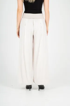 M Made in Italy – Flowy Knit Waistband Pull-On Pants