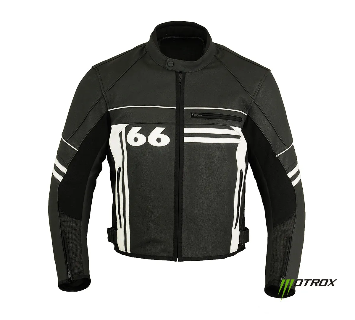 Men Motorcycle Leather Jacket luxurious 66 Racer