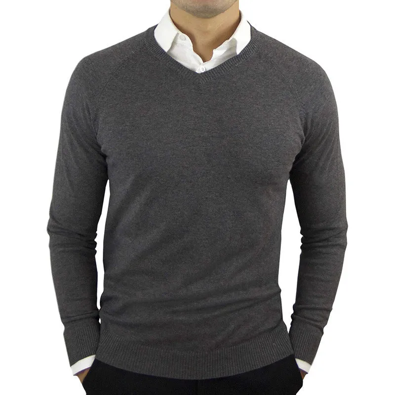 Men’s Classic V-Neck Long-Sleeve Sweater – Stylish and Comfortable