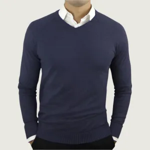 Men’s Classic V-Neck Long-Sleeve Sweater – Stylish and Comfortable