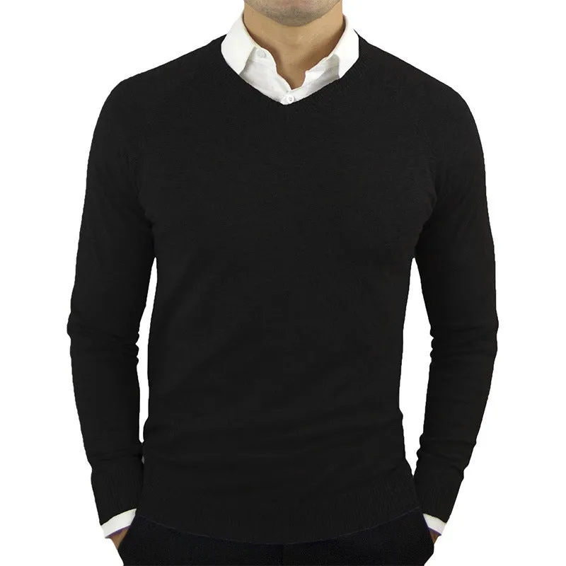 Men’s Classic V-Neck Long-Sleeve Sweater – Stylish and Comfortable