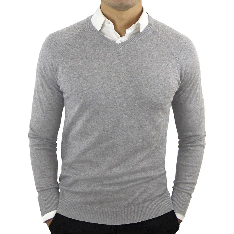 Men’s Classic V-Neck Long-Sleeve Sweater – Stylish and Comfortable