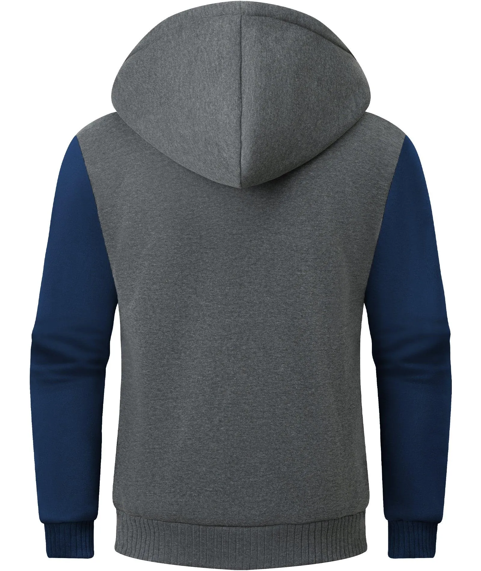 Men's Contrast Color Fleece Hoodie-ZPK006404