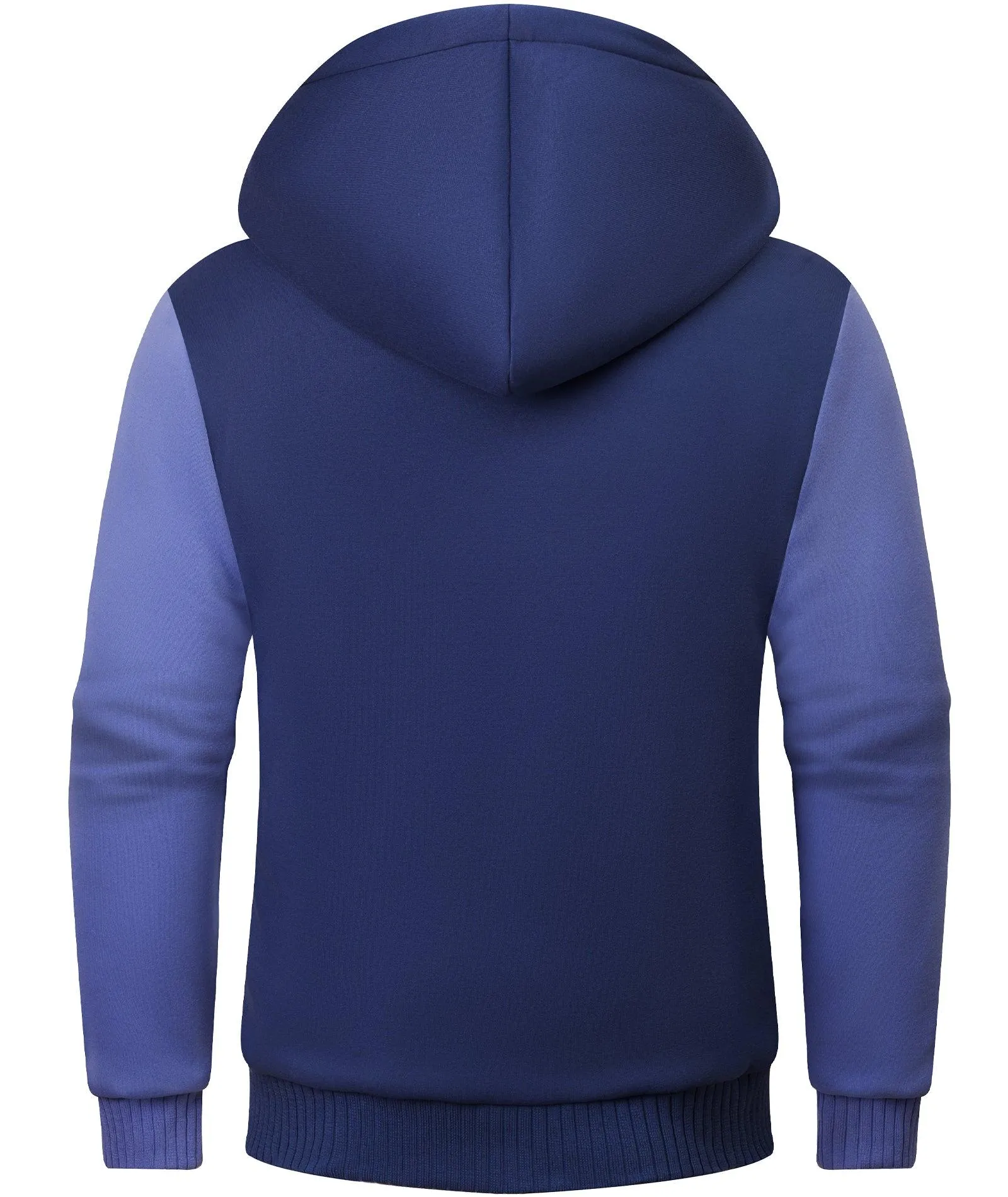 Men's Contrast Color Fleece Hoodie-ZPK006404