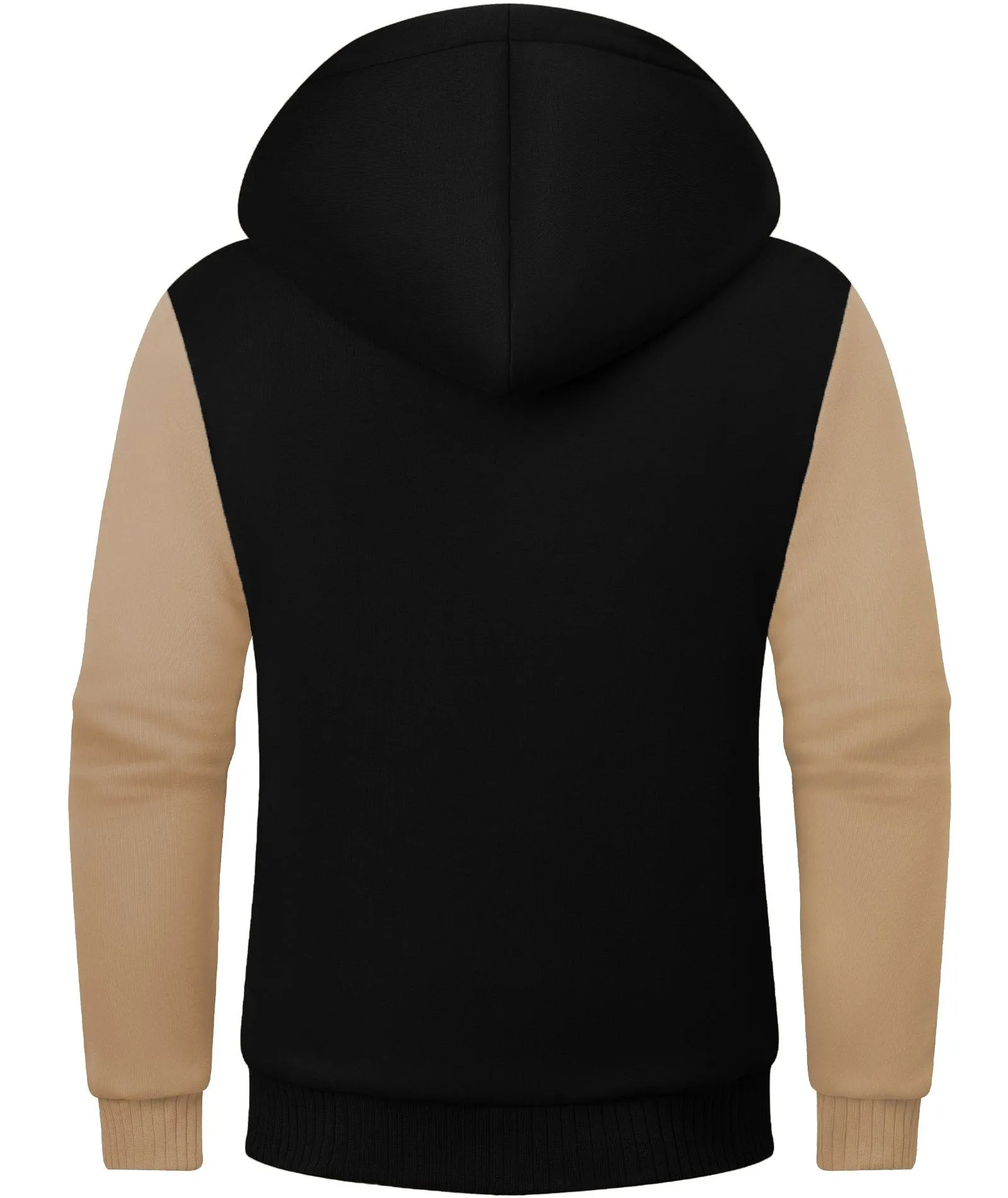 Men's Contrast Color Fleece Hoodie-ZPK006404