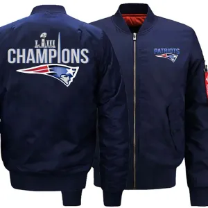 New England Patriots Ma-1 Bomber Jacket| Super Bowl LIII Varsity Jackets (3 Colors)