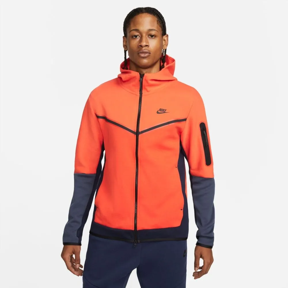 Nike Tech Fleece Full-Zip Men's Hoodie Orange-Blue cu4489-869