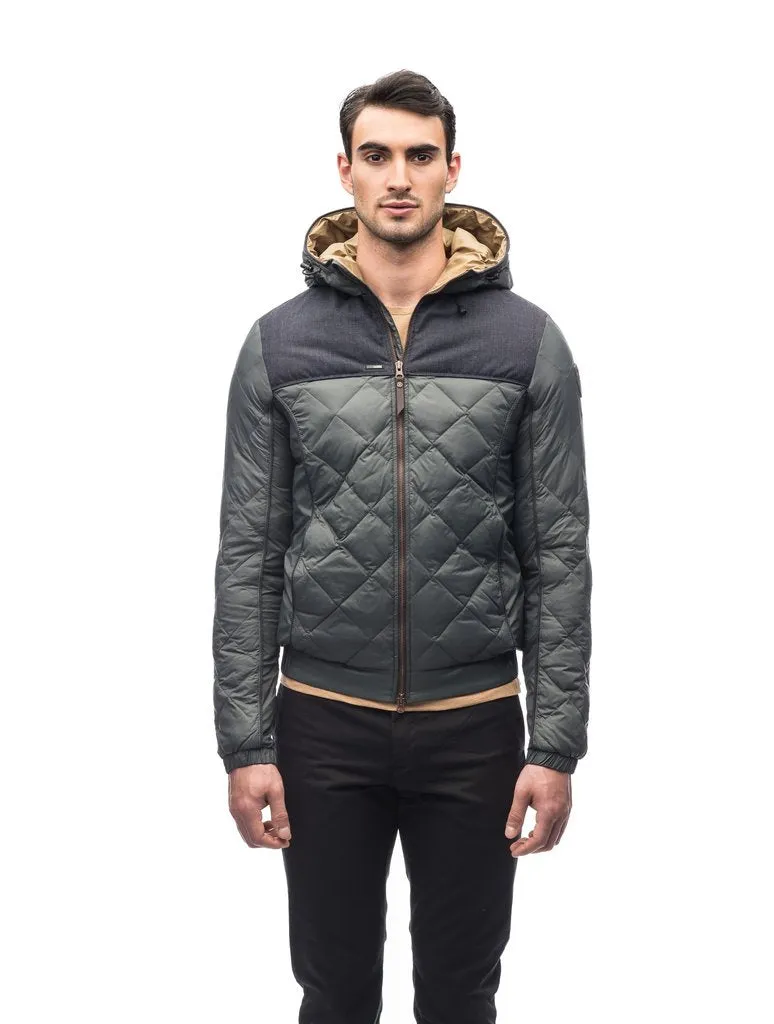 Nobis Elroy Men's Quilted Hooded Jacket - Foggy Blue Navy