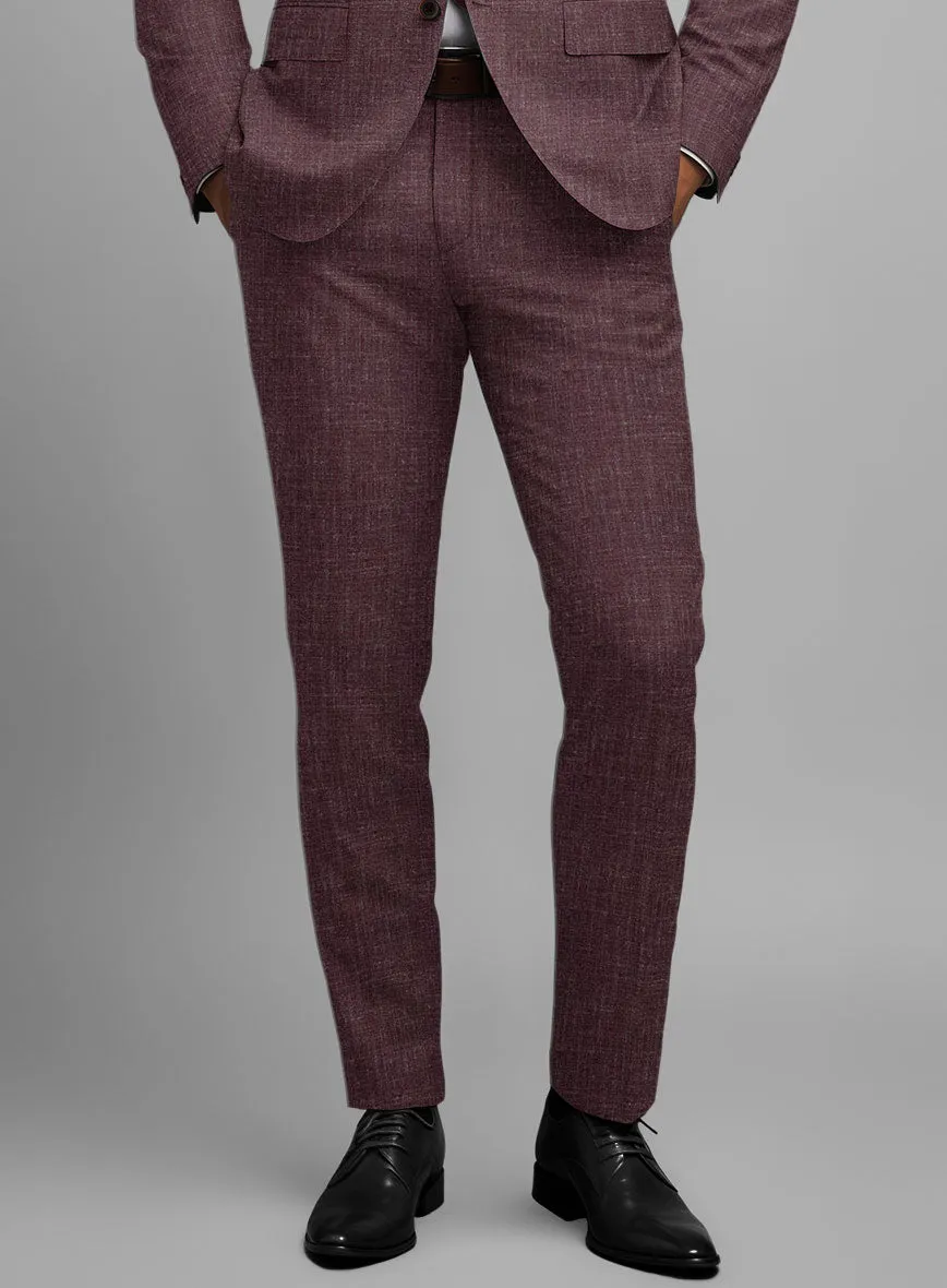 Noble Purple Wool Silk Linen Suit