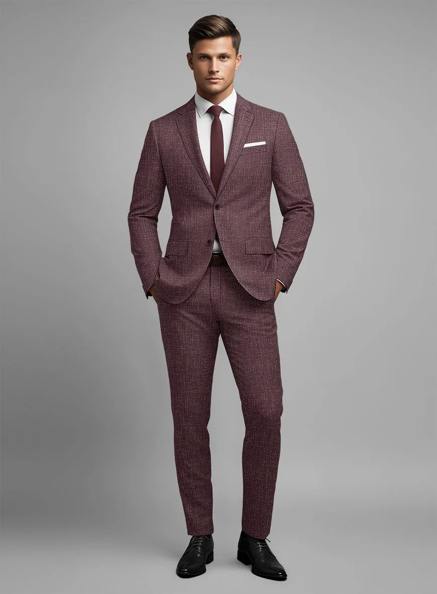 Noble Purple Wool Silk Linen Suit