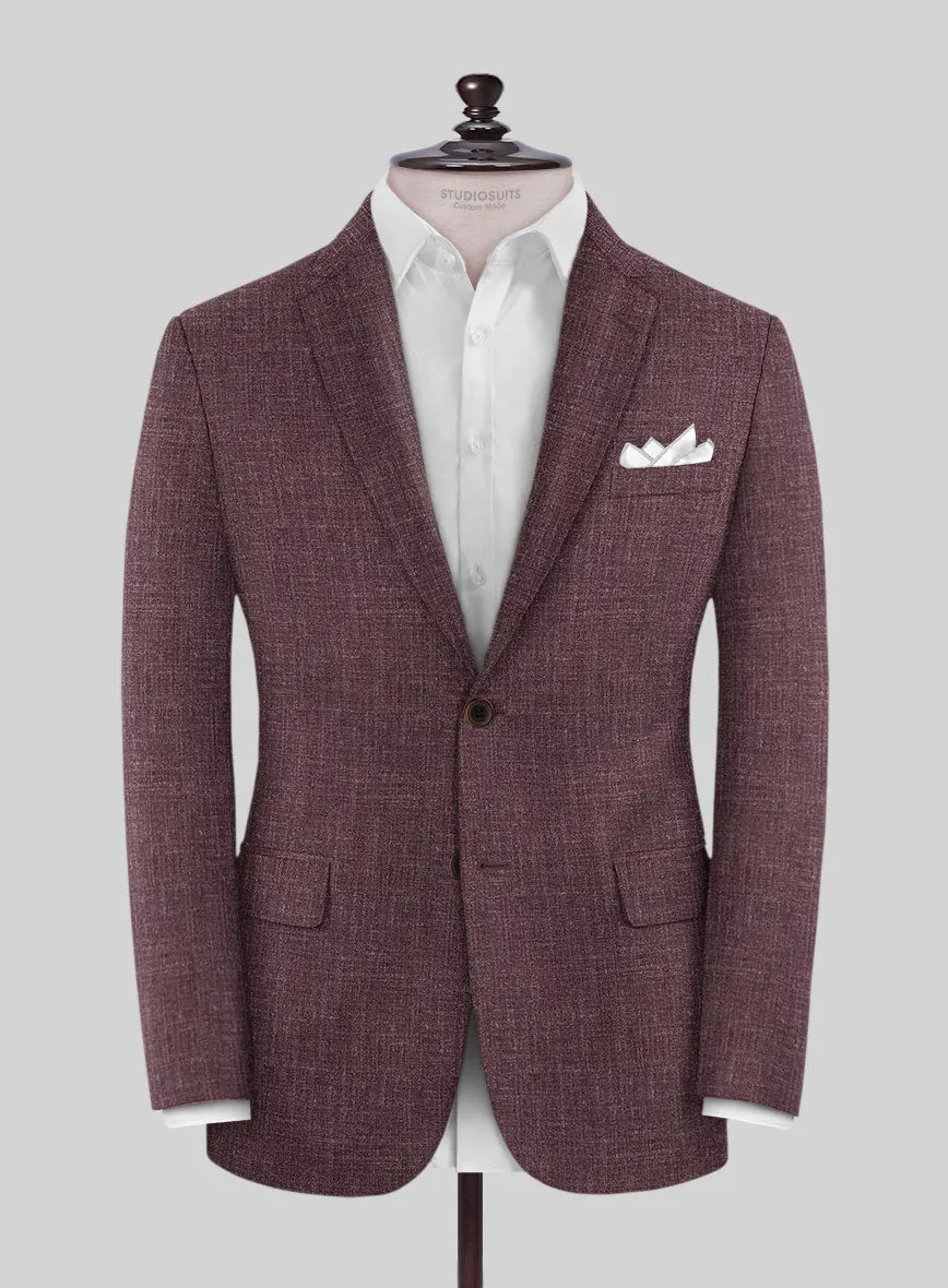 Noble Purple Wool Silk Linen Suit