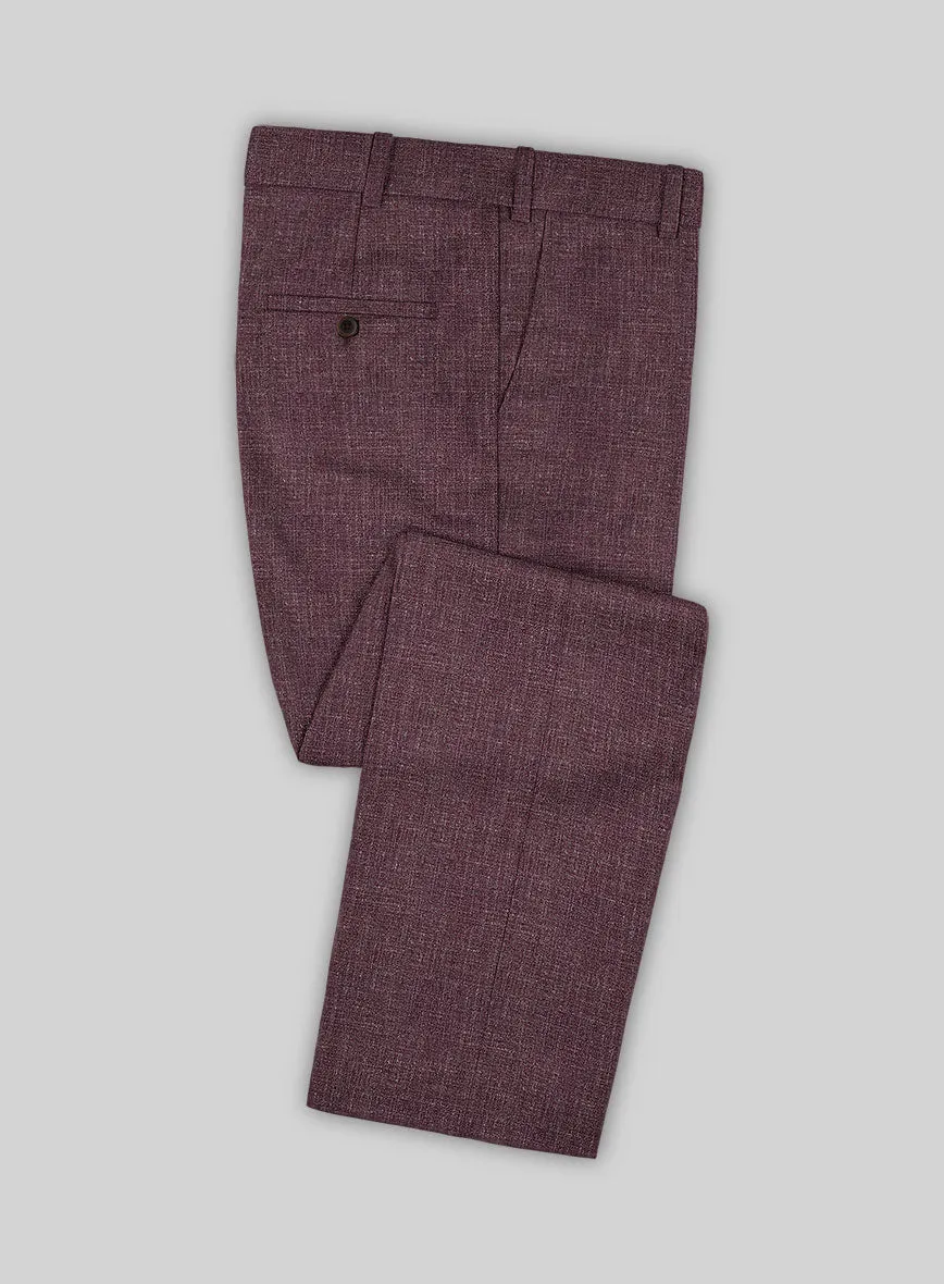 Noble Purple Wool Silk Linen Suit