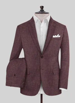 Noble Purple Wool Silk Linen Suit