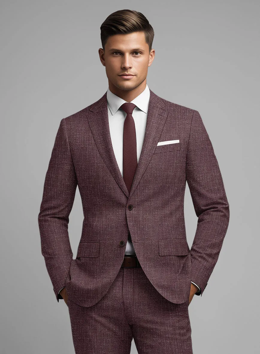 Noble Purple Wool Silk Linen Suit