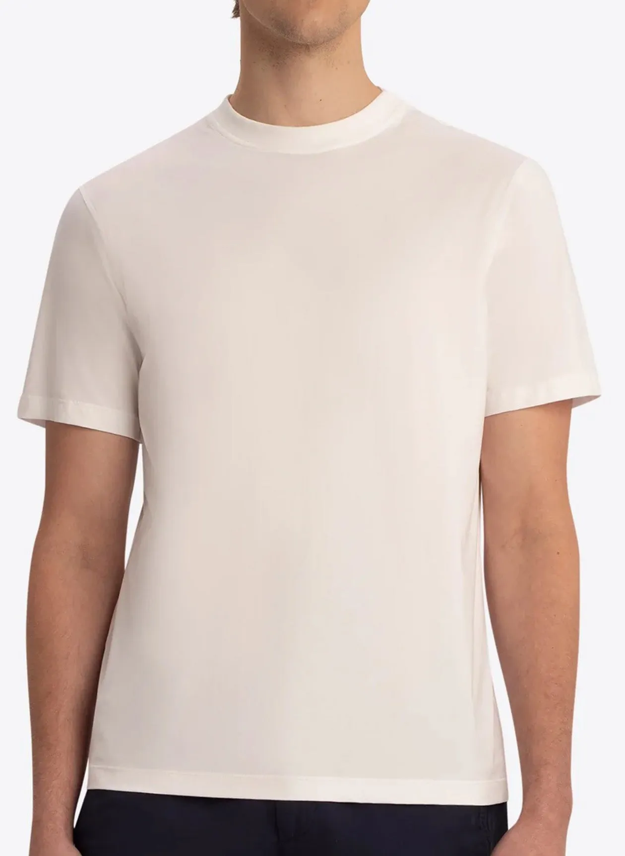 OOOHCOTTON 8 WAY STRETCH CREW NECK T-SHIRT - WHITE