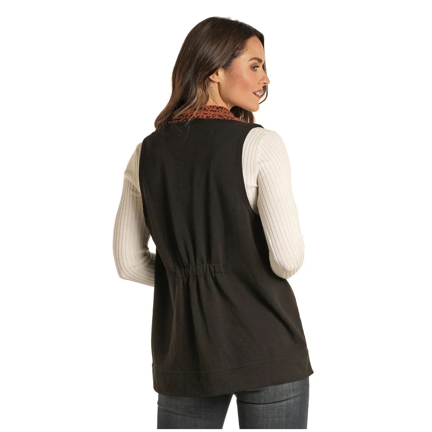 Panhandle Ladies Cheetah Thermal Drape Front Vest L7-1884-01