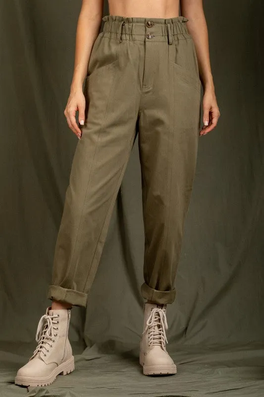 Penny Paperbag Pants, Olive