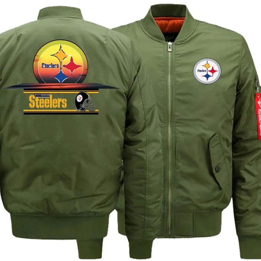 Pittsburgh steelers Fan Bomber Jacket| nfl steelers Fan Varsity Jackets (2 Colors)