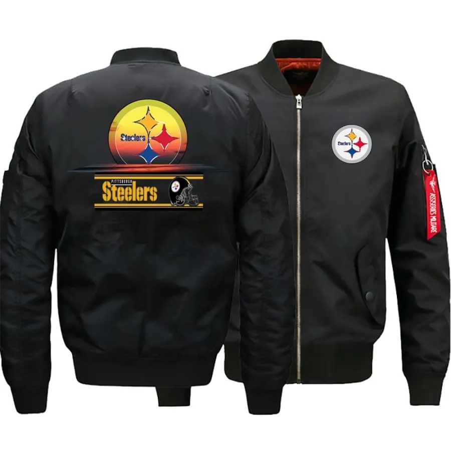 Pittsburgh steelers Fan Bomber Jacket| nfl steelers Fan Varsity Jackets (2 Colors)