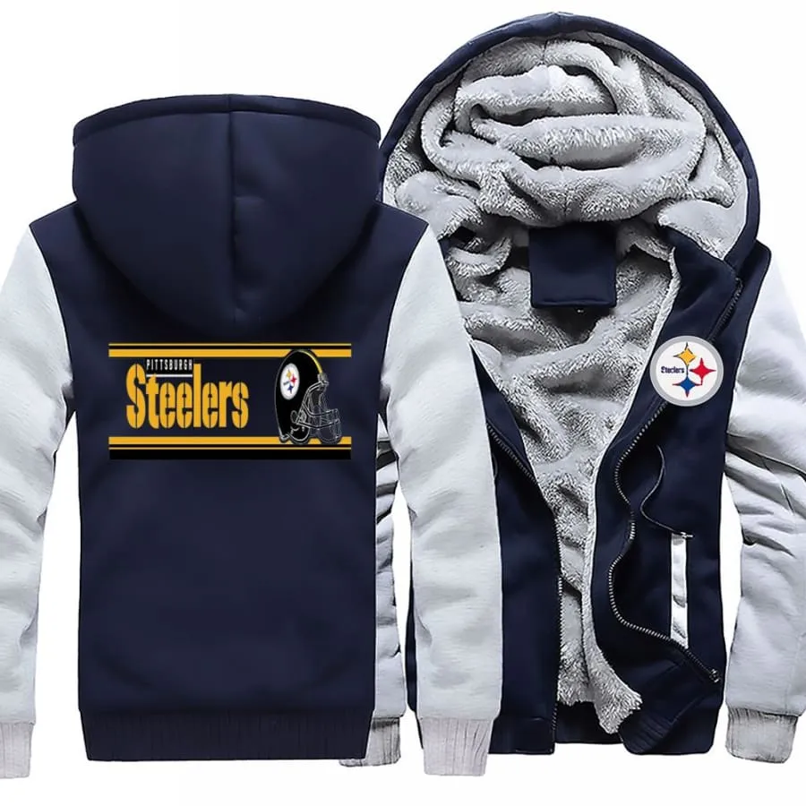 Pittsburgh steelers Fan Jacket| Nfl steelers Fan Fleece Varsity Jackets Pullover (4 Colors)