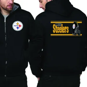 Pittsburgh steelers Fan Jacket| Nfl steelers Fan Fleece Varsity Jackets Pullover (4 Colors)