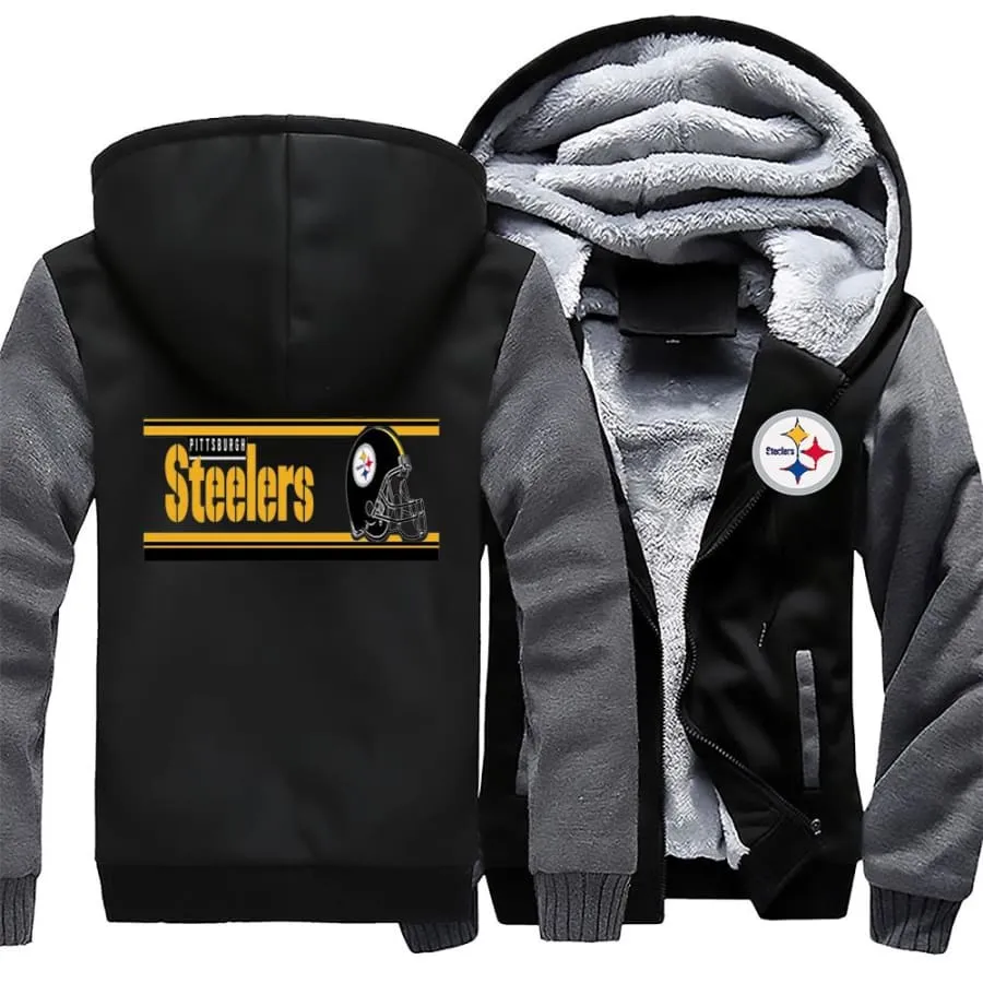 Pittsburgh steelers Fan Jacket| Nfl steelers Fan Fleece Varsity Jackets Pullover (4 Colors)