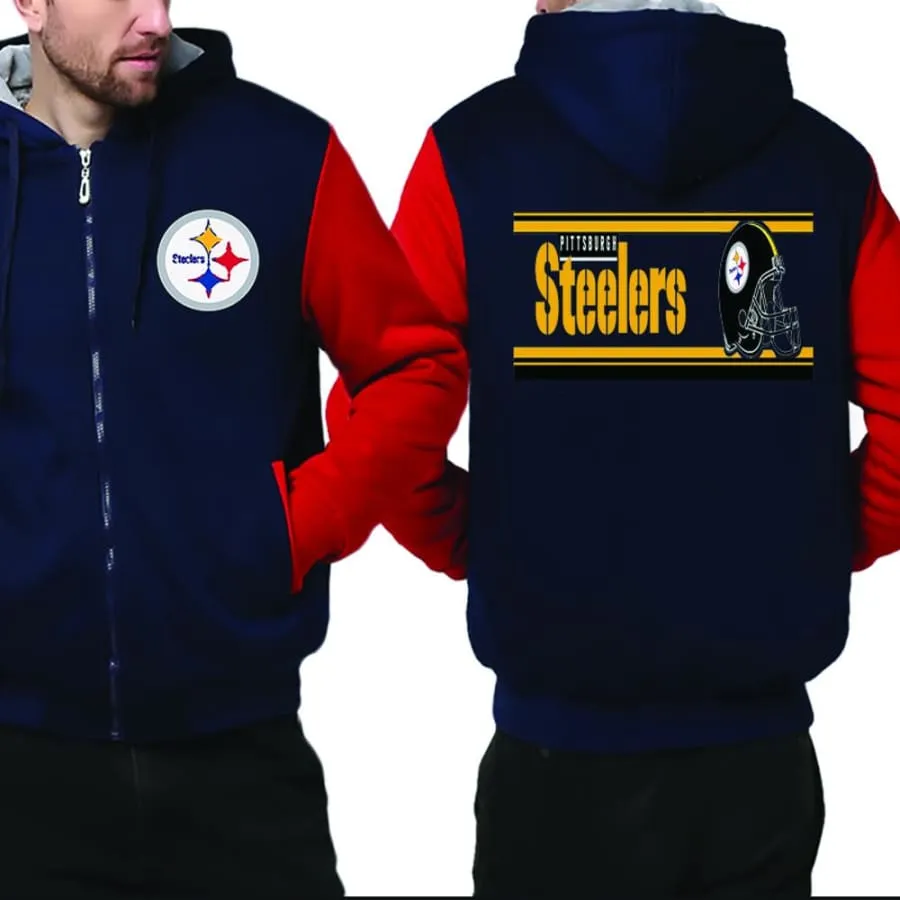 Pittsburgh steelers Fan Jacket| Nfl steelers Fan Fleece Varsity Jackets Pullover (4 Colors)